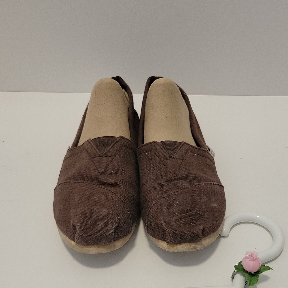 Toms Brown Canvas Slip-On Shoes